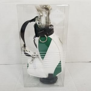 New Dashing Golf Pen Set Green White Golf Bag 3 Pens Birthday Christmas Gift Dad